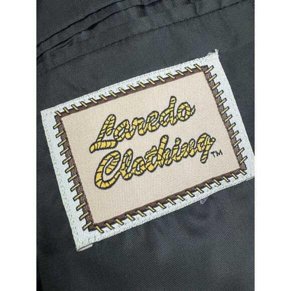Vintage Laredo Cowboy Western Suit Blazer Jacket 44L & Pants 36 x‎ 28 BLACK USA - Picture 4 of 15